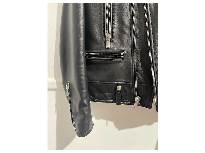 SAINT LAURENT Jacken T.FR 48 Leder Schwarz - Ansicht 3