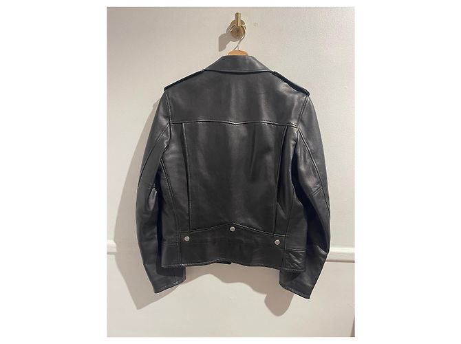 SAINT LAURENT Jacken T.FR 48 Leder Schwarz - Ansicht 5