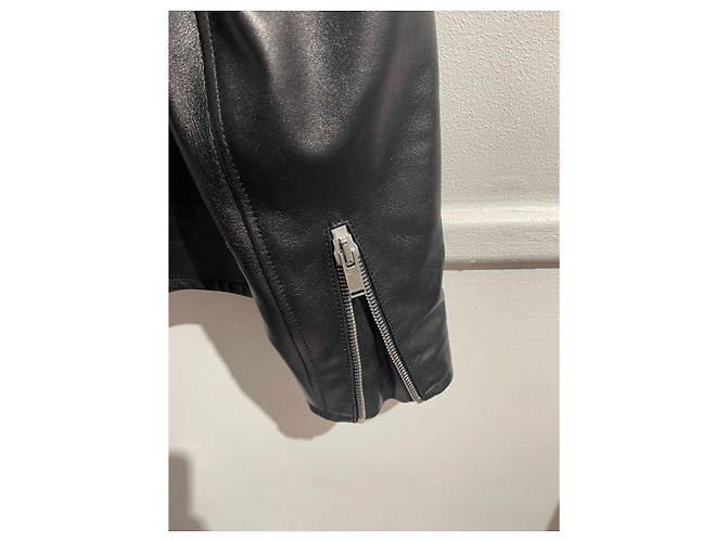 SAINT LAURENT Jacken T.FR 48 Leder Schwarz - Ansicht 6