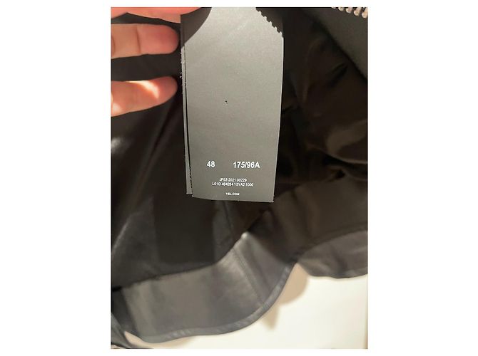 SAINT LAURENT Jacken T.FR 48 Leder Schwarz - Ansicht 7