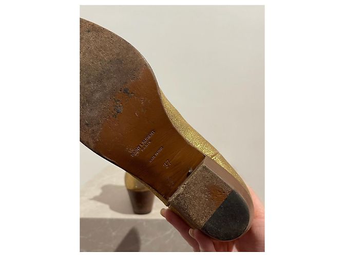 SAINT LAURENT Botines T.EU 37 Cuero Dorado - vista 5