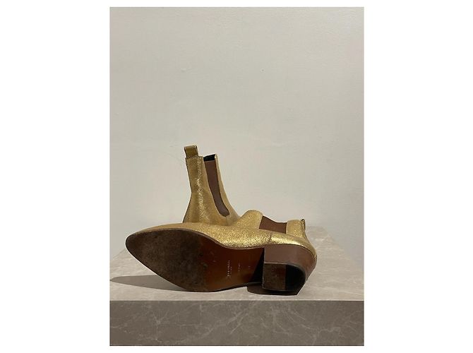SAINT LAURENT Botines T.EU 37 Cuero Dorado - vista 6