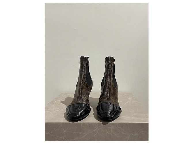 LOUIS VUITTON Stiefeletten T.EU 37.5 Stoff Braun - Ansicht 3