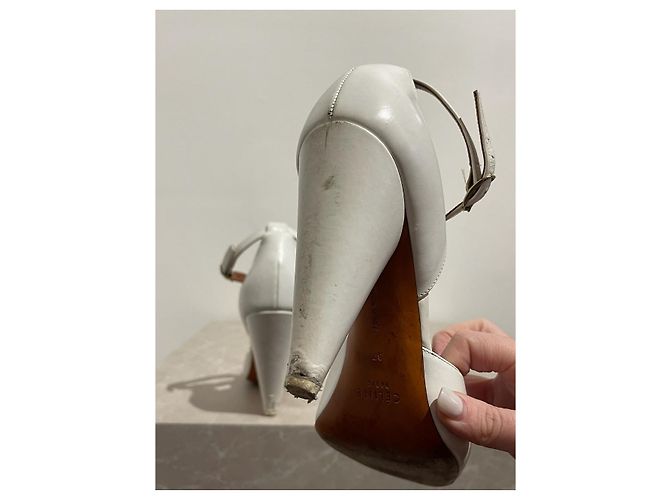 Céline Tacchi CELINE T.EU 37 Pelle Bianco - vista 5