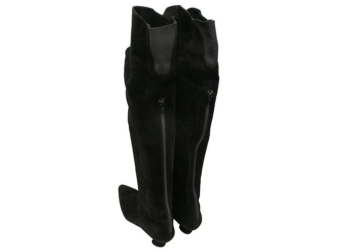 Botas FENDI T.US 7 de ante Negro - vista 3