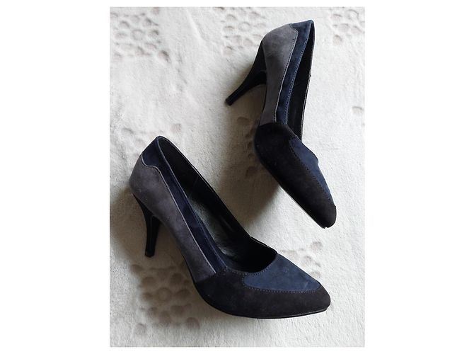 Décolleté KOOKAÏ in scamosciato nero grigio blu navy Taglia 38 - vista 3