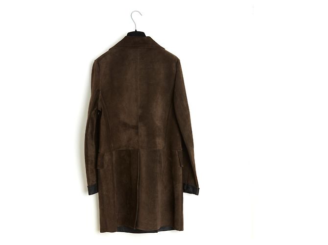 Marni Mantel Jacke Wildleder FR38 Khaki Braun UK10 US8 - Ansicht 4