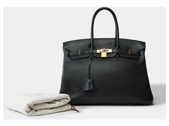 Hermès HERMES Birkin 35 Tasche aus schwarzem Leder - 101903 - Ansicht 2