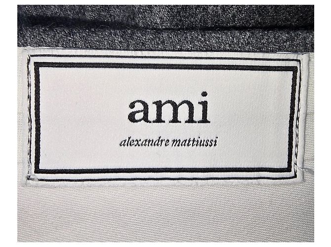 Ami Slim-Fit Trousers in Grey Wool - view 11