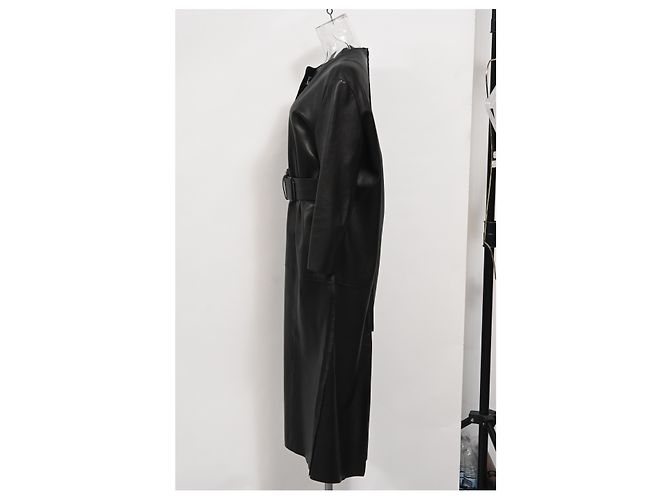 Abrigo largo de Acne Studios con cinturón de cuero negro - vista 14