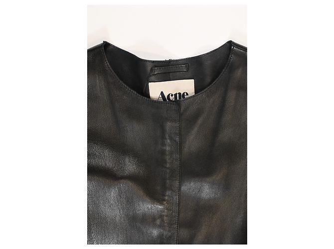 Abrigo largo de Acne Studios con cinturón de cuero negro - vista 15