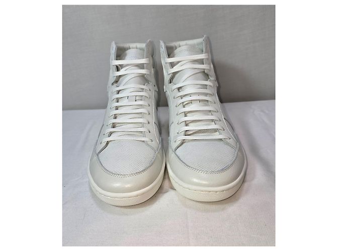 Sneakers alte Saint Laurent SL/10H in pelle bianca - vista 12