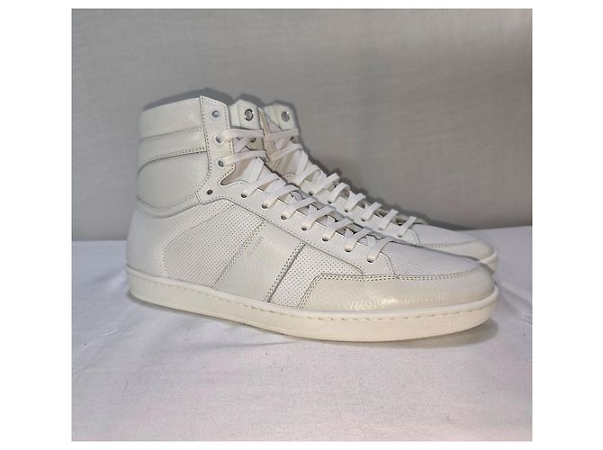 Sneakers alte Saint Laurent SL/10H in pelle bianca - vista 13