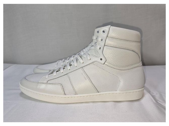 Sneakers alte Saint Laurent SL/10H in pelle bianca - vista 15