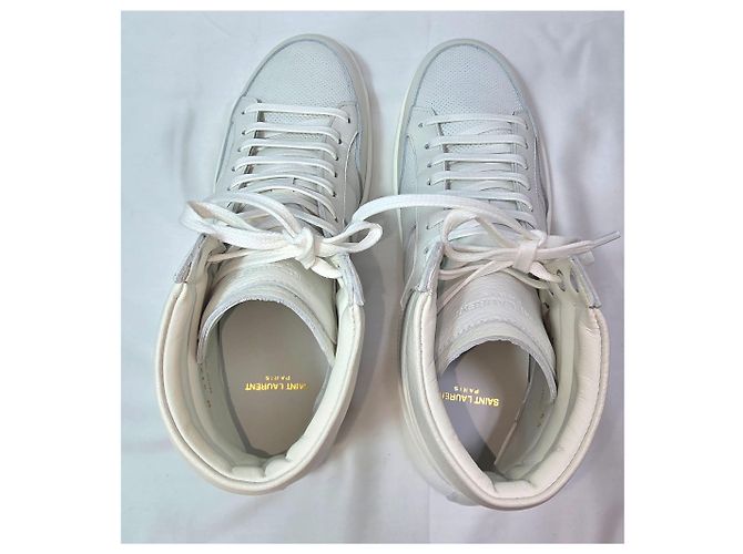 Sneakers alte Saint Laurent SL/10H in pelle bianca - vista 16