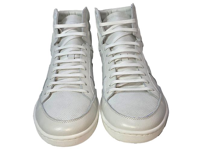 Sneakers alte Saint Laurent SL/10H in pelle bianca - vista 2