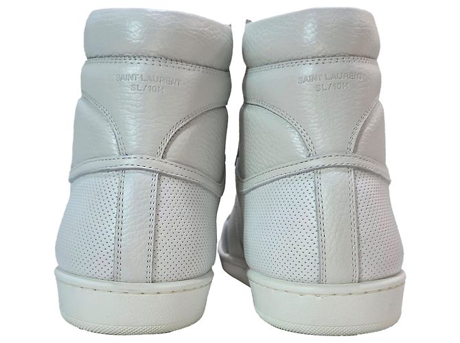 Sneakers alte Saint Laurent SL/10H in pelle bianca - vista 4