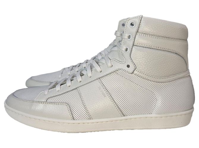 Sneakers alte Saint Laurent SL/10H in pelle bianca - vista 5