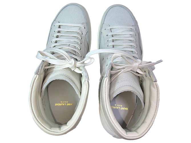 Sneakers alte Saint Laurent SL/10H in pelle bianca - vista 6