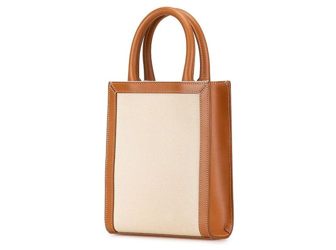 Céline Celine Mini Vertical Cabas Canvas Handtasche Braun - Ansicht 2