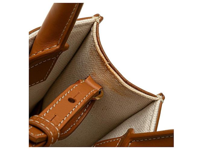 Céline Celine Mini Vertical Cabas Canvas Handtasche Braun - Ansicht 5