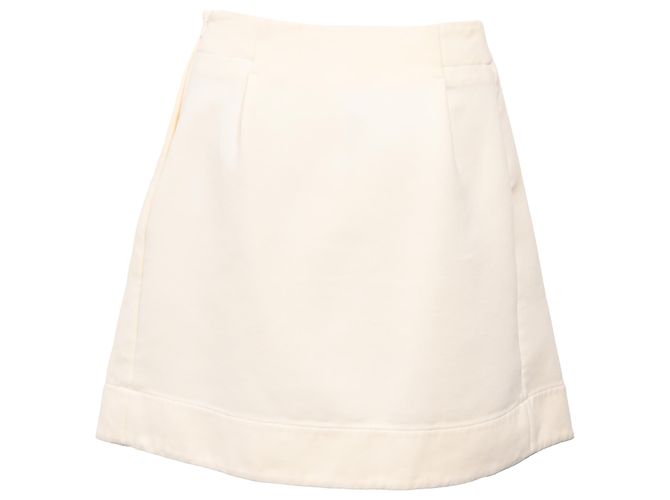 Falda mini plisada A-line en viscosa Jil Sander Blanco Crudo - vista 3