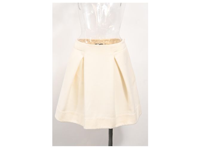Falda mini plisada A-line en viscosa Jil Sander Blanco Crudo - vista 5