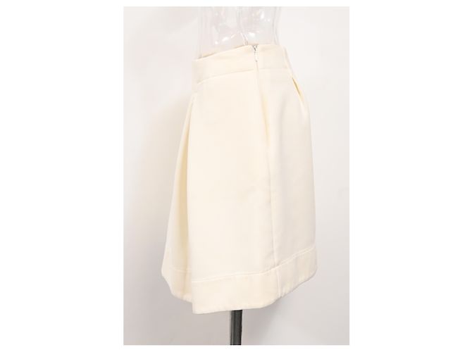 Falda mini plisada A-line en viscosa Jil Sander Blanco Crudo - vista 6