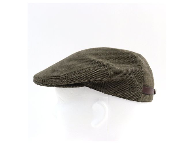 Hermès Cappello da caccia in lana e pelle di vitello HERMES marrone 58 - vista 3