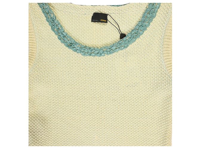 Vestido mini sin mangas de algodón amarillo de Fendi - vista 5