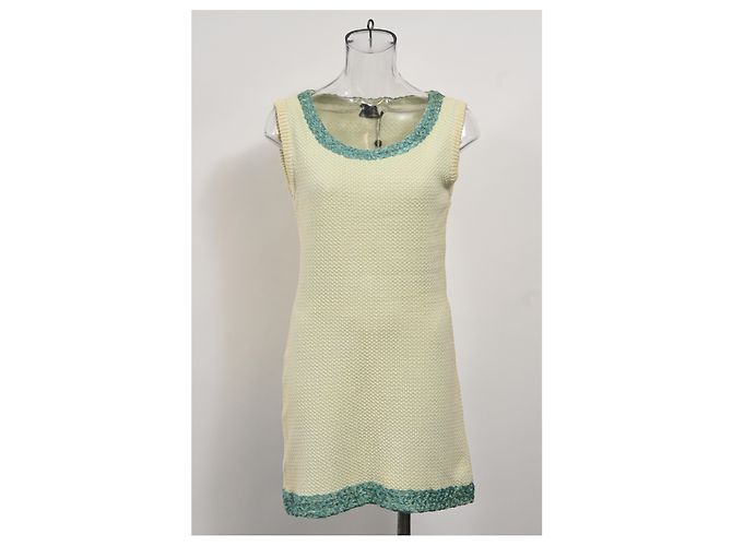 Vestido mini sin mangas de algodón amarillo de Fendi - vista 6
