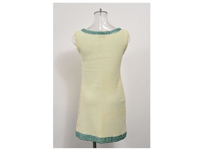 Vestido mini sin mangas de algodón amarillo de Fendi - vista 8