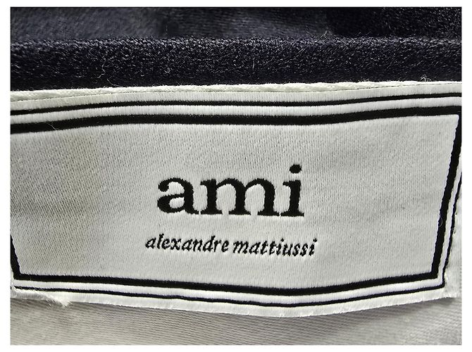 Pantaloni Slim-Fit Ami in lana blu navy - vista 10