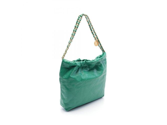 Chanel 22 Tote Bag aus grünem Leder - Ansicht 3