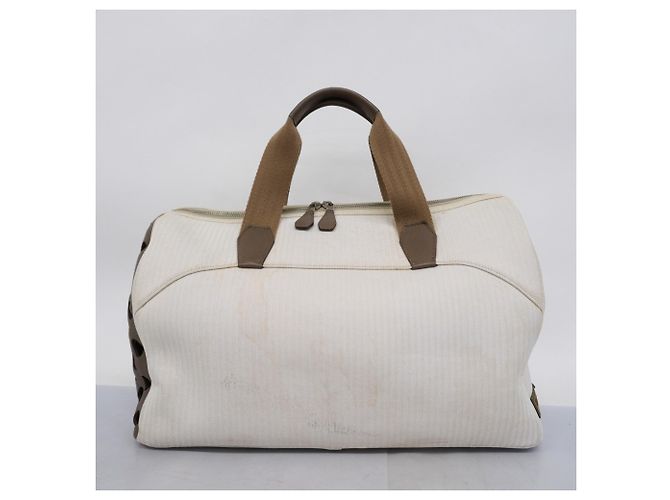 Hermès Trasportino per cani Hermes in beige e bianco - vista 20