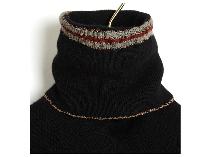 Chanel 2009 Schwarzer Kaschmir-Pullover mit Rollkragen FR38 UK10 US8 - Ansicht 3