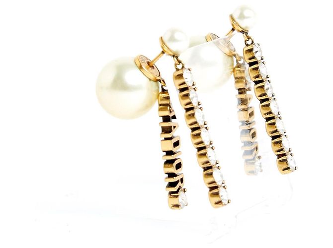 Orecchini Tribali J Adior Dorati Christian Dior Perle D'oro - vista 2