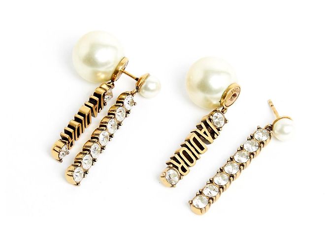 Orecchini Tribali J Adior Dorati Christian Dior Perle D'oro - vista 3