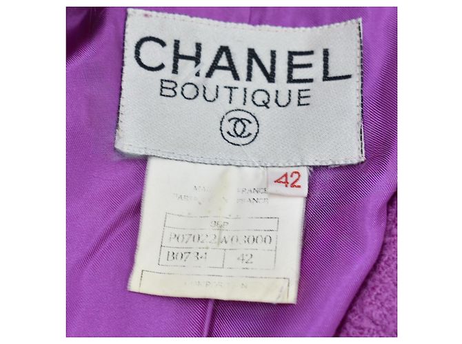 Giacca Chanel in lana e tweed rosa - vista 4