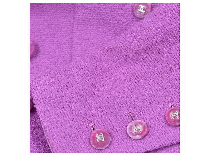 Giacca Chanel in lana e tweed rosa - vista 5