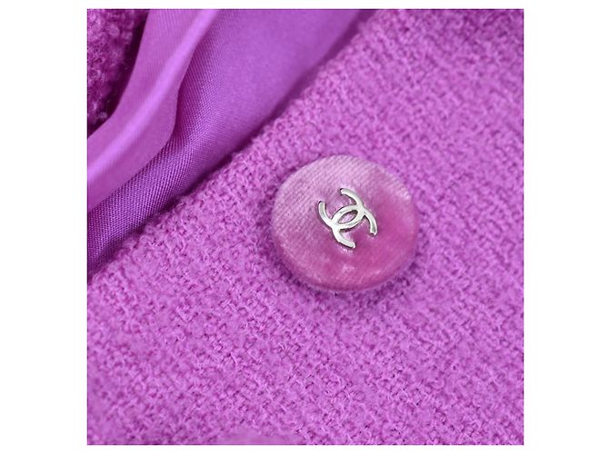 Giacca Chanel in lana e tweed rosa - vista 6