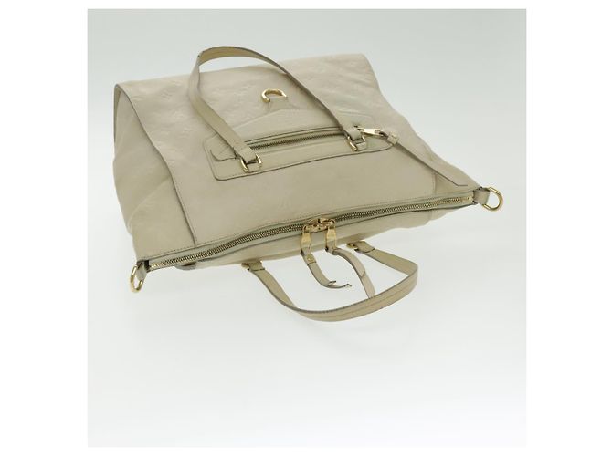 LOUIS VUITTON Borsa Tote Lumineuse PM Monogram Empreinte Neige M93411 Auth fm3942 Bianco - vista 6