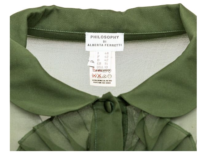 Camisa de seda Philosophy de Alberta Ferretti Verde - vista 9
