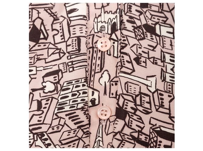 Camisa con estampado de ciudad Moschino Cheap and Chic Multicolor - vista 3