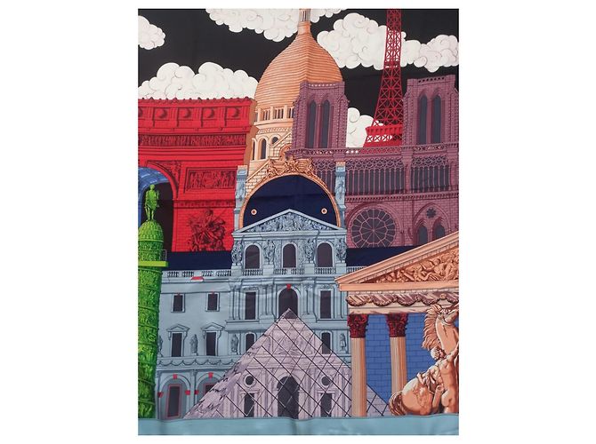 Louis Vuitton Seidentuch Hellblau Paris Monumente - Ansicht 4