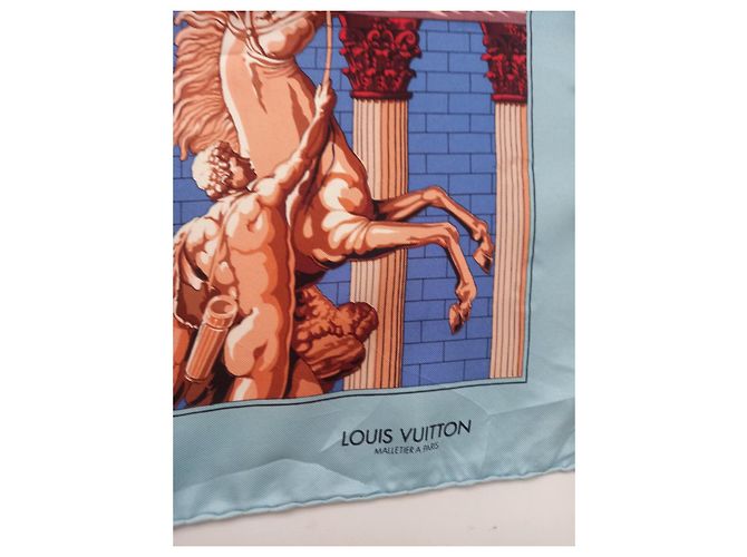 Louis Vuitton Seidentuch Hellblau Paris Monumente - Ansicht 6