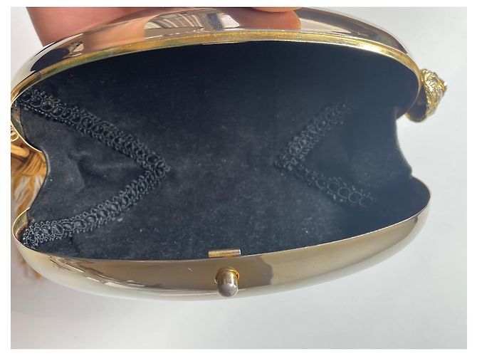 Loewe Clutch Tasche Oval Silber Metall - Ansicht 11
