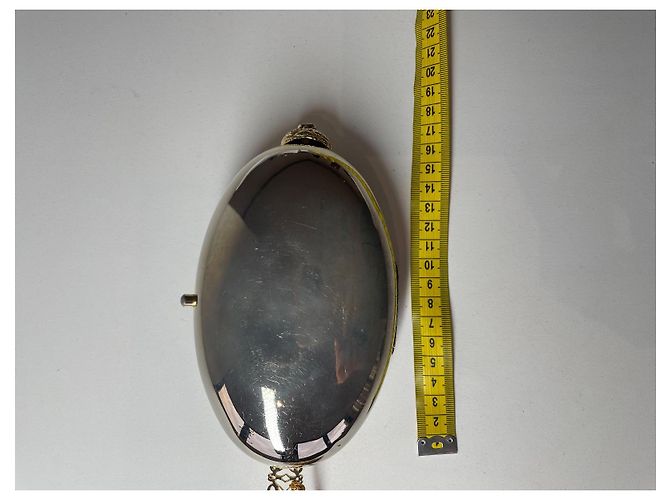Loewe Clutch Tasche Oval Silber Metall - Ansicht 14