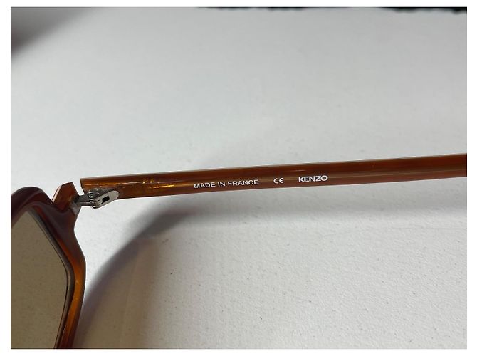 Kenzo Rectangular Sunglasses Brown Pink Plastic - view 5
