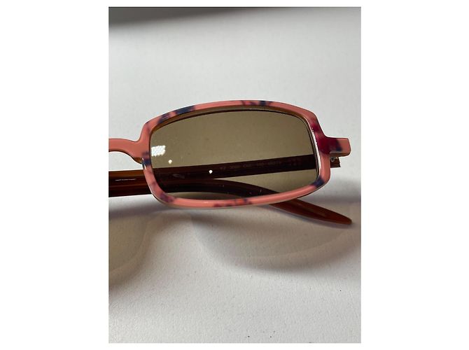 Kenzo Rectangular Sunglasses Brown Pink Plastic - view 6